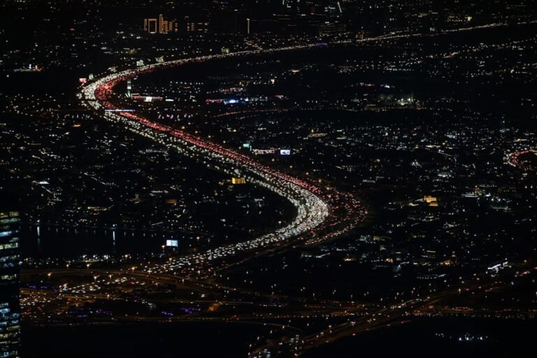 Free stock photo of above city, aerial cityscape, city at night