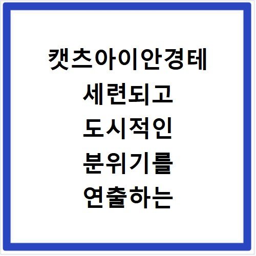 캣츠아이안경테 세련되고 도시적인 분위기를 연출하는 안경