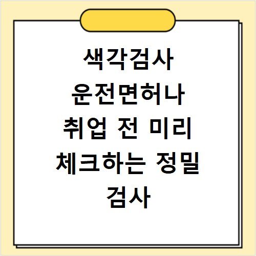 색각검사 운전면허나 취업 전 미리 체크하는 정밀 검사 방법