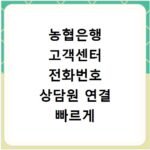 농협은행 고객센터 전화번호 상담원 연결 빠르게 하는 법