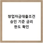 창업자금대출조건 승인 기준 금리 한도 확인