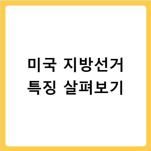 미국 지방선거 일정 특징 한국 선거와 비교