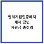 벤처기업인증혜택 세제 감면 지원금 총정리