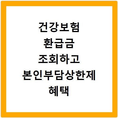 건강보험 환급금 조회하고 본인부담상한제 혜택 챙기기