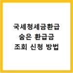 국세청세금환급 숨은 환급금 조회 신청 방법
